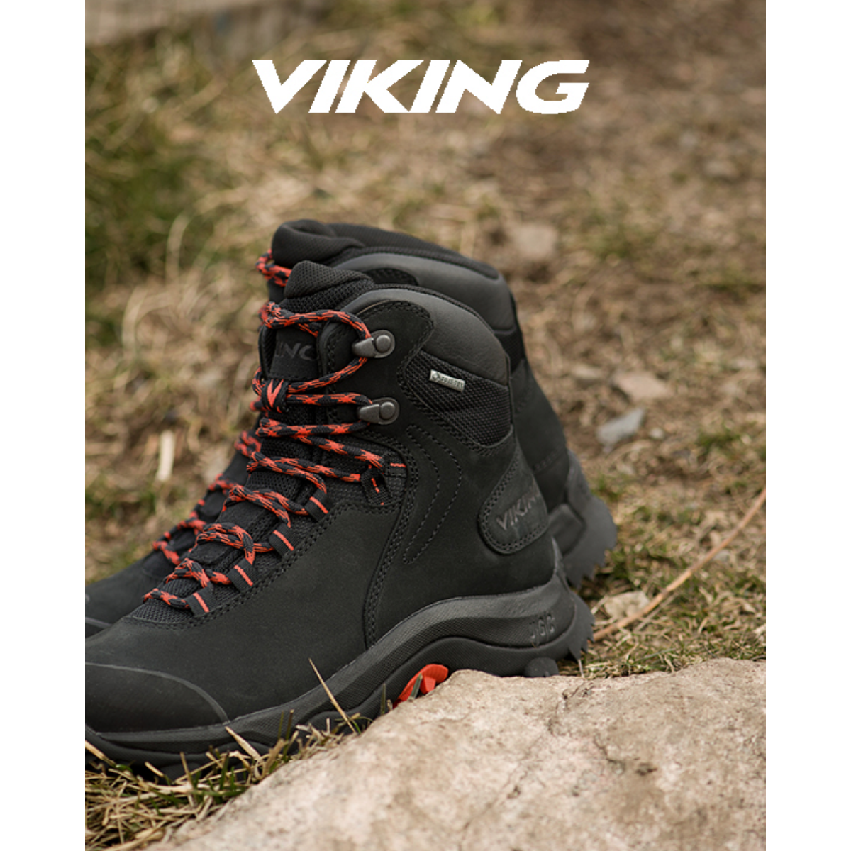 Viking - Villrein GTX - Mellemhøj Gore-Tex Dame Støvle - Sort/Rød