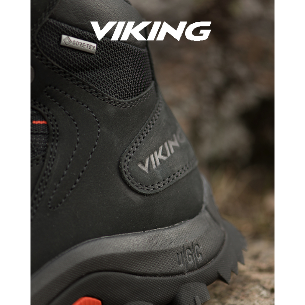 Viking - Villrein GTX - Mellemhøj Gore-Tex Dame Støvle - Sort/Rød