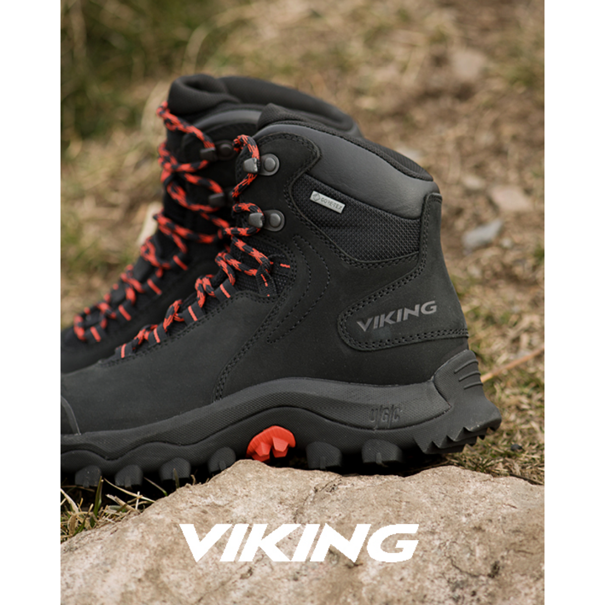 Viking - Villrein GTX - Mellemhøj Gore-Tex Dame Støvle - Sort/Rød