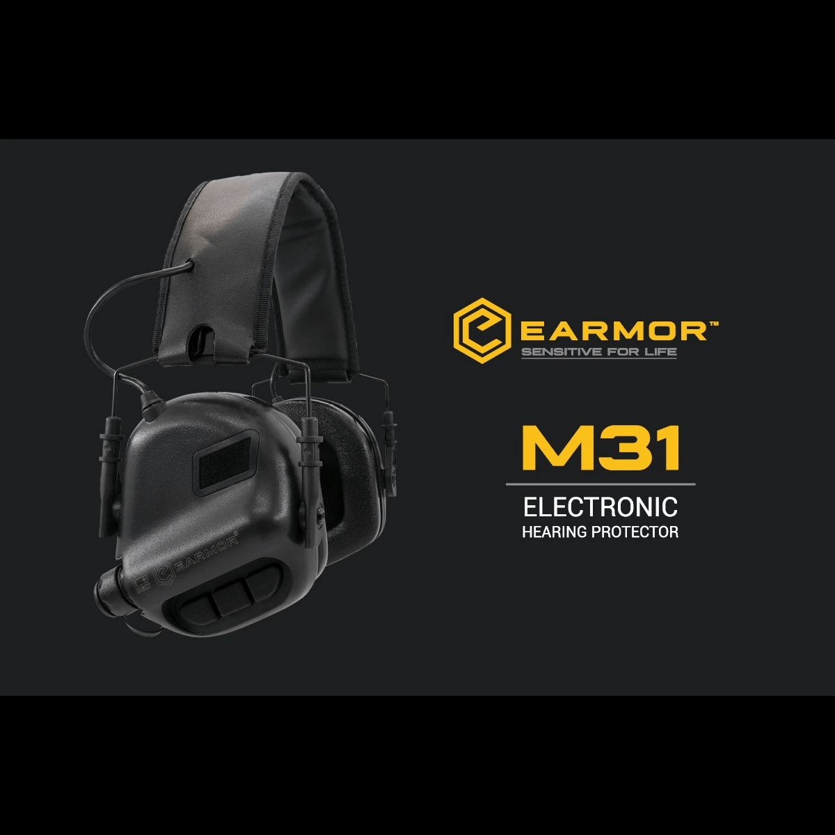 Earmor M31 Plus elektronisk høreværn - Velcro hovedbøjle - Armygrøn