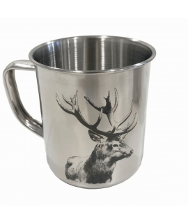 Rustfrit stålkrus med kronhjort motiv