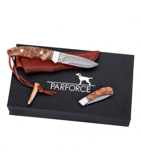 Parforce knivsæt to jagtknive i damaskusstål.