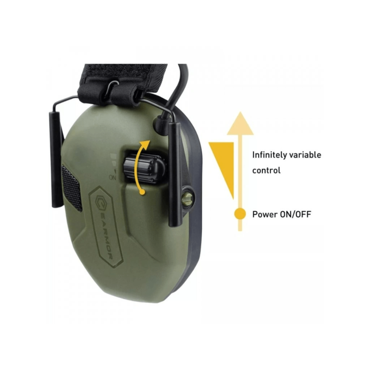 Earmor M300T - Elektronisk høreværn med Bluetooth - Grøn