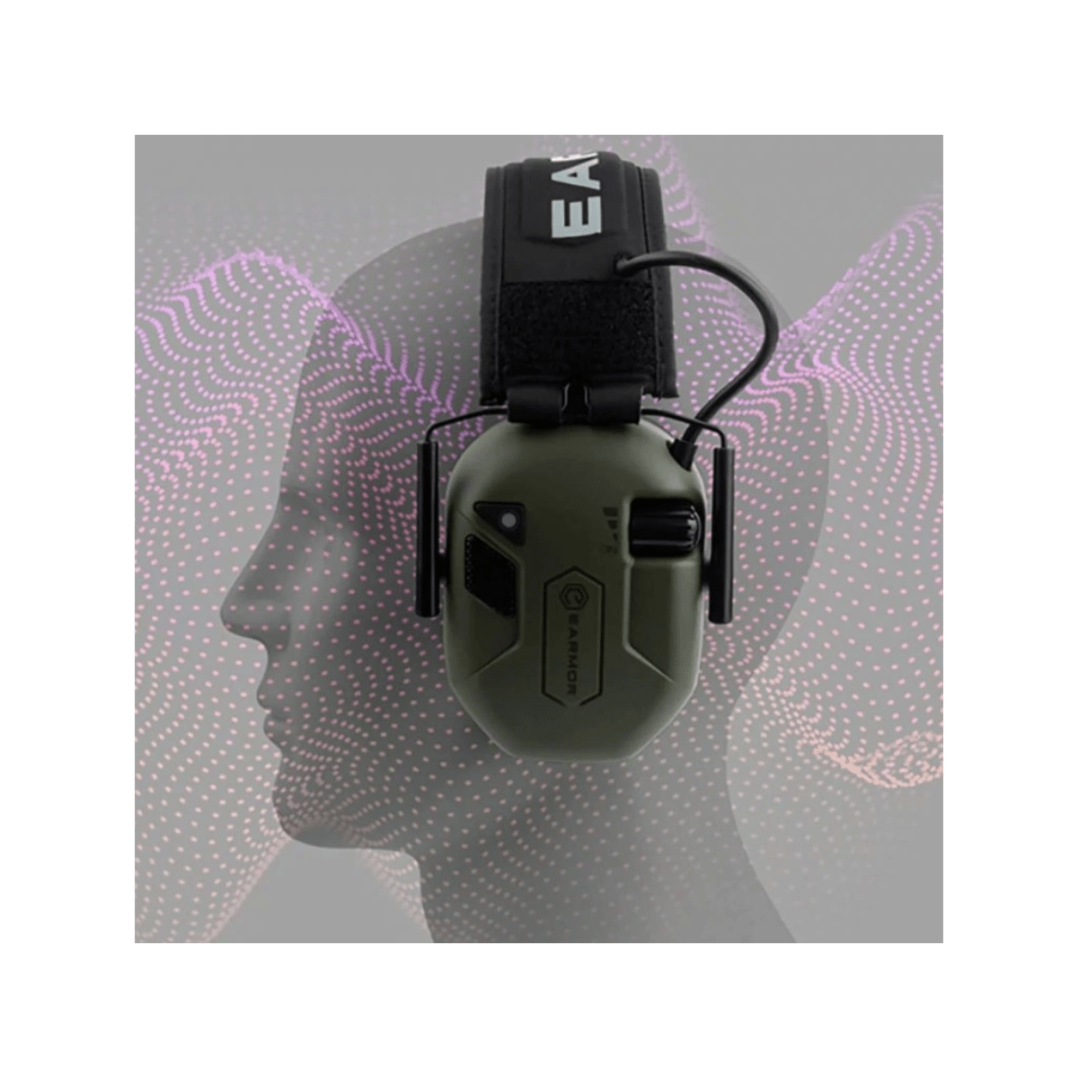 Earmor M300T - Elektronisk høreværn med Bluetooth - Grøn