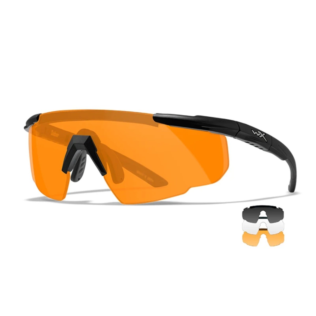 Wiley X Saber Advanced Skydebriller - Matsort stel med Smoke, Clear og Light Rust