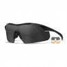 Wiley X Vapor 2.5 sports- og skydebriller - Matsort stel med 3 linser