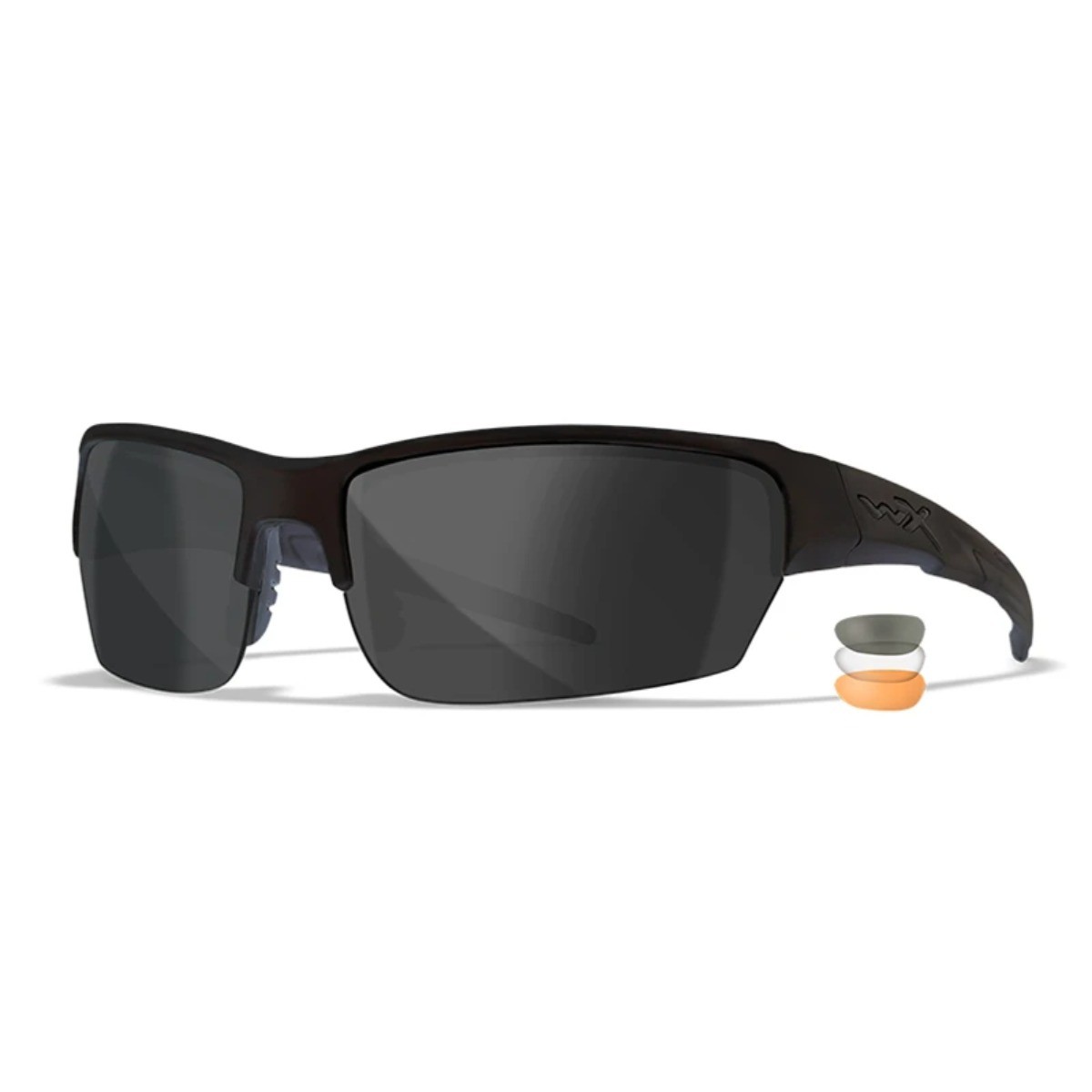 Wiley X Saint sports- og skydebriller - Matsort stel med 3 linser