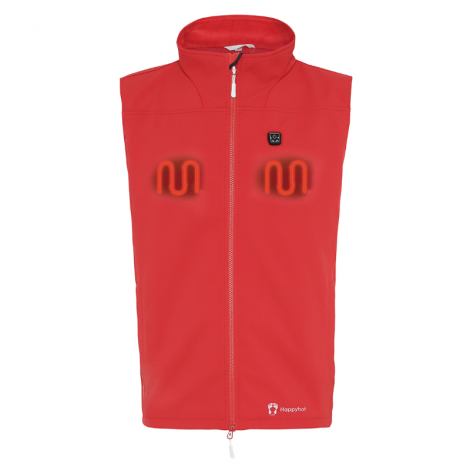 RESTSALG - Happyhot - Greenland - Softshell vest med elvarme - Rød