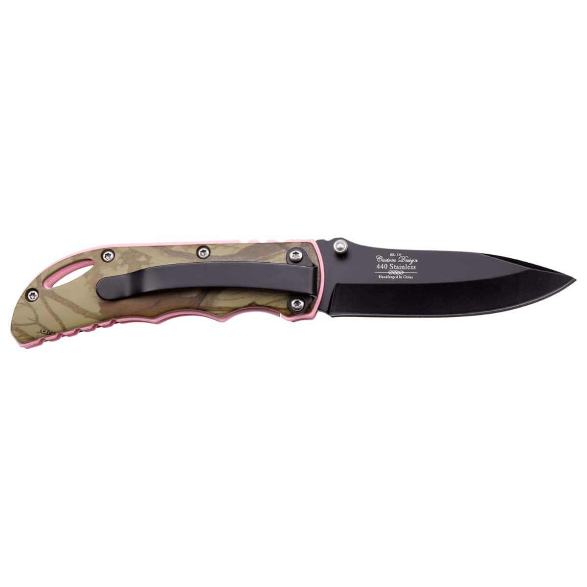 Elk Ridge Pink/Grøn Camo foldekniv