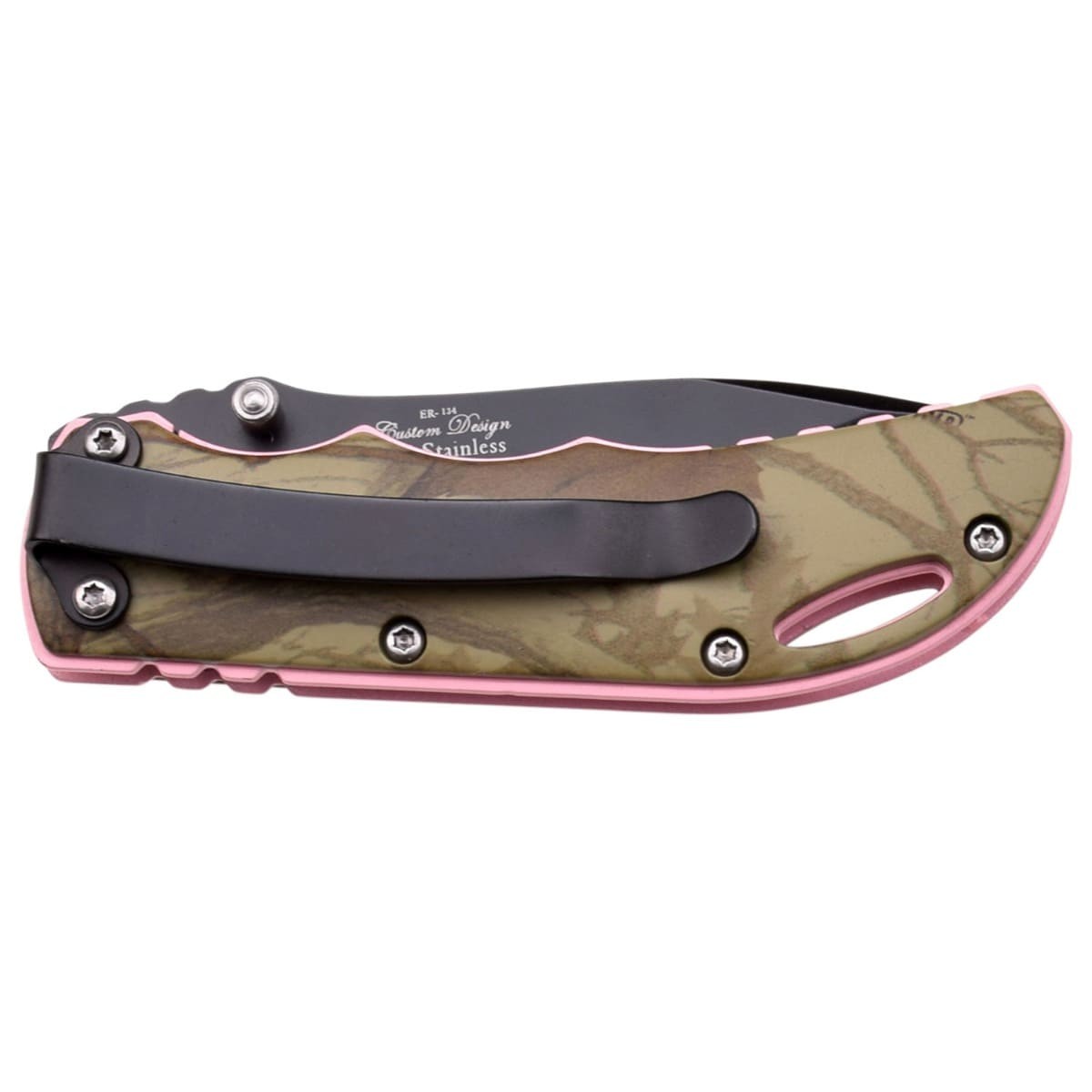 Elk Ridge Pink/Grøn Camo foldekniv