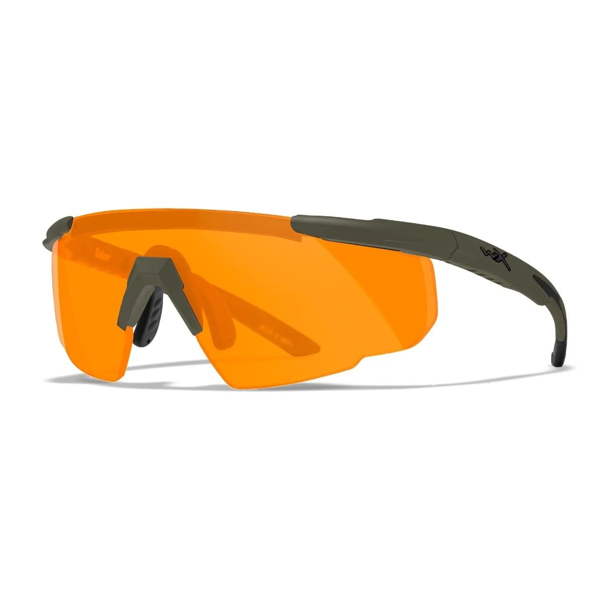 Wiley X Saber Advanced Skydebriller - Armygrønt stel med Smoke, Clear og Light Rust