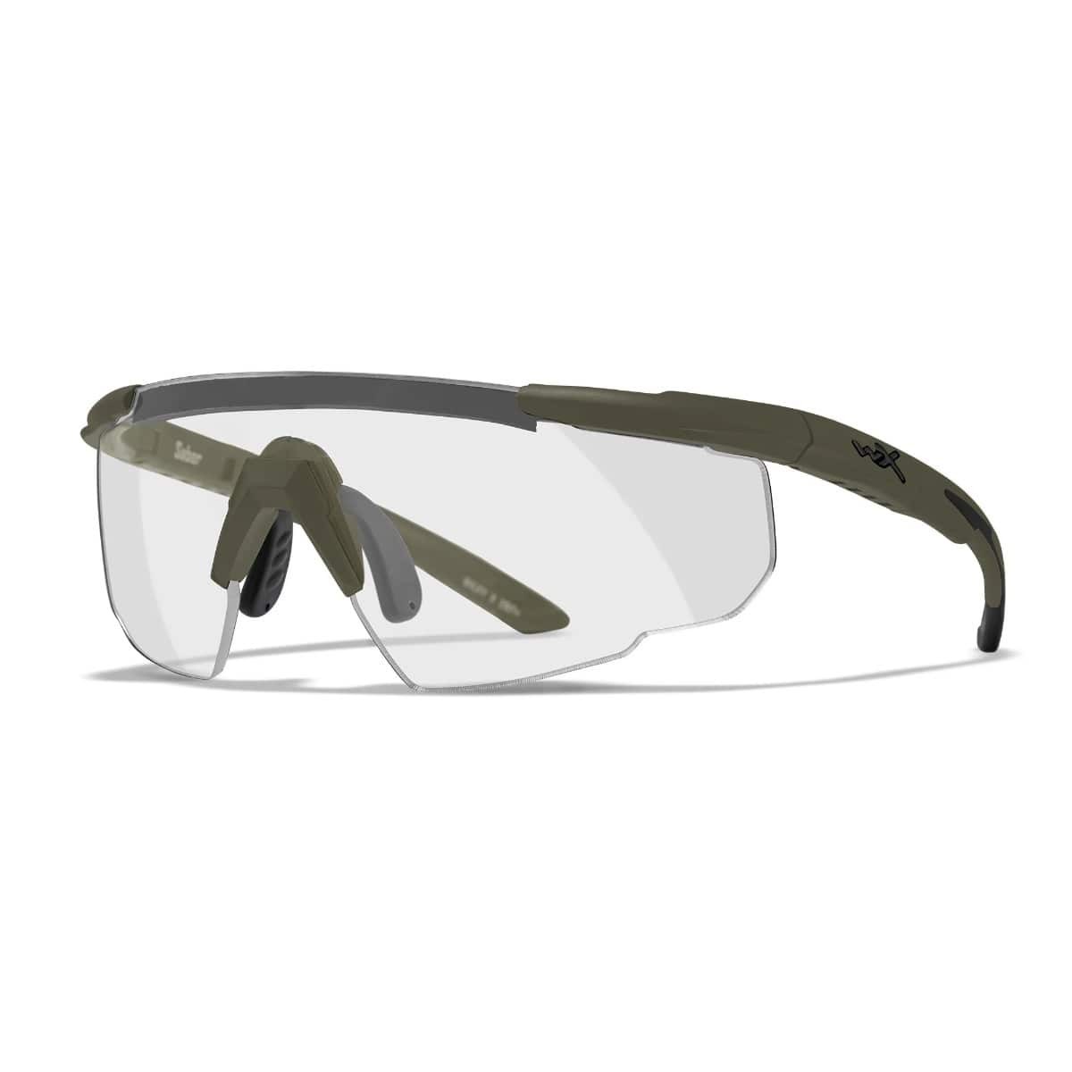 Wiley X Saber Advanced Skydebriller - Armygrønt stel med Smoke, Clear og Light Rust