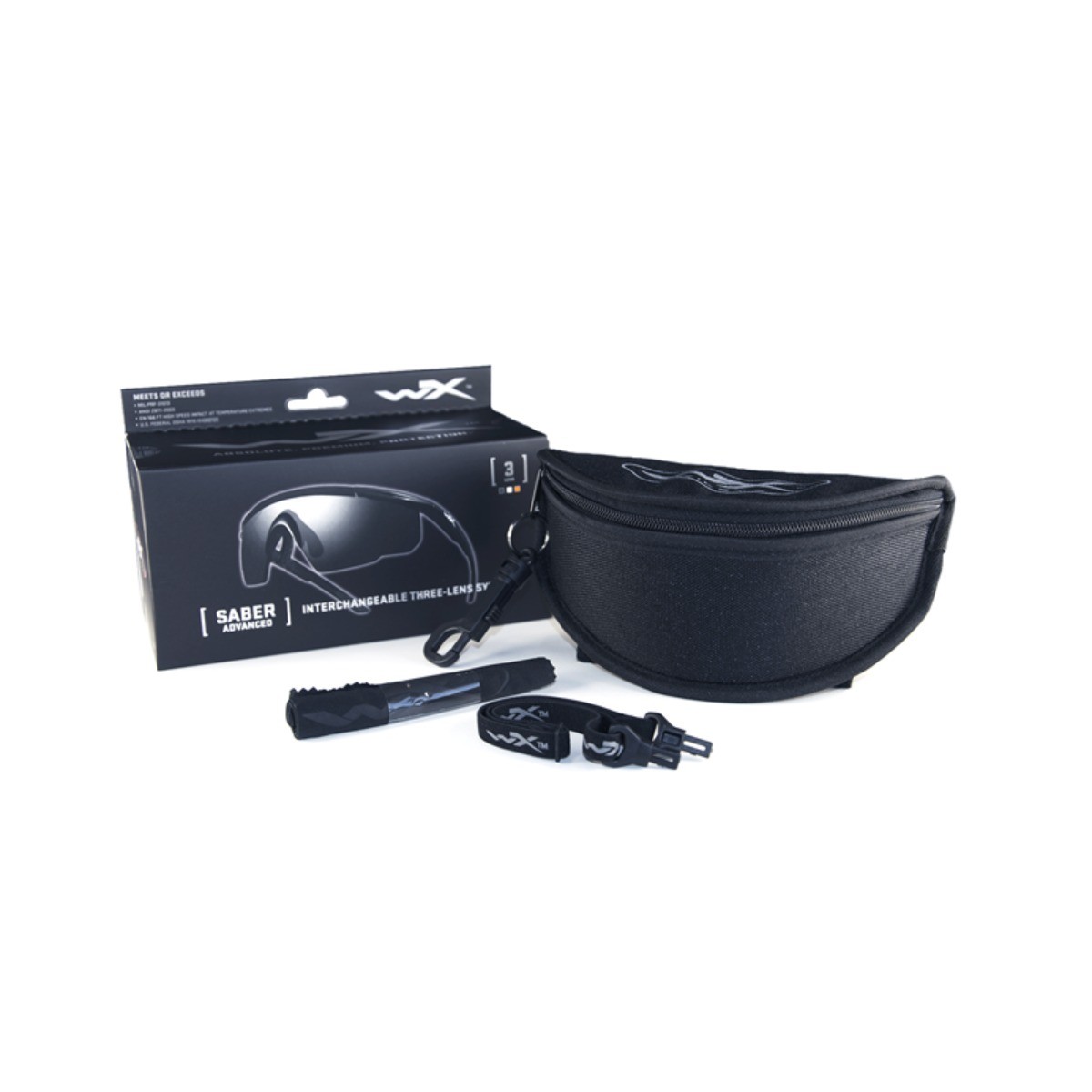 Wiley X Saber Advanced - Army Grøn stel - pakke med 3 linser - Smoke/Clear/Rust