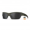 Wiley X Valor 2.5 sports- og skydebriller - Mat armygrønt stel med 3 linser