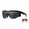 Wiley X Rogue Comm sports- og skydebriller - Matsort stel med 3 linser