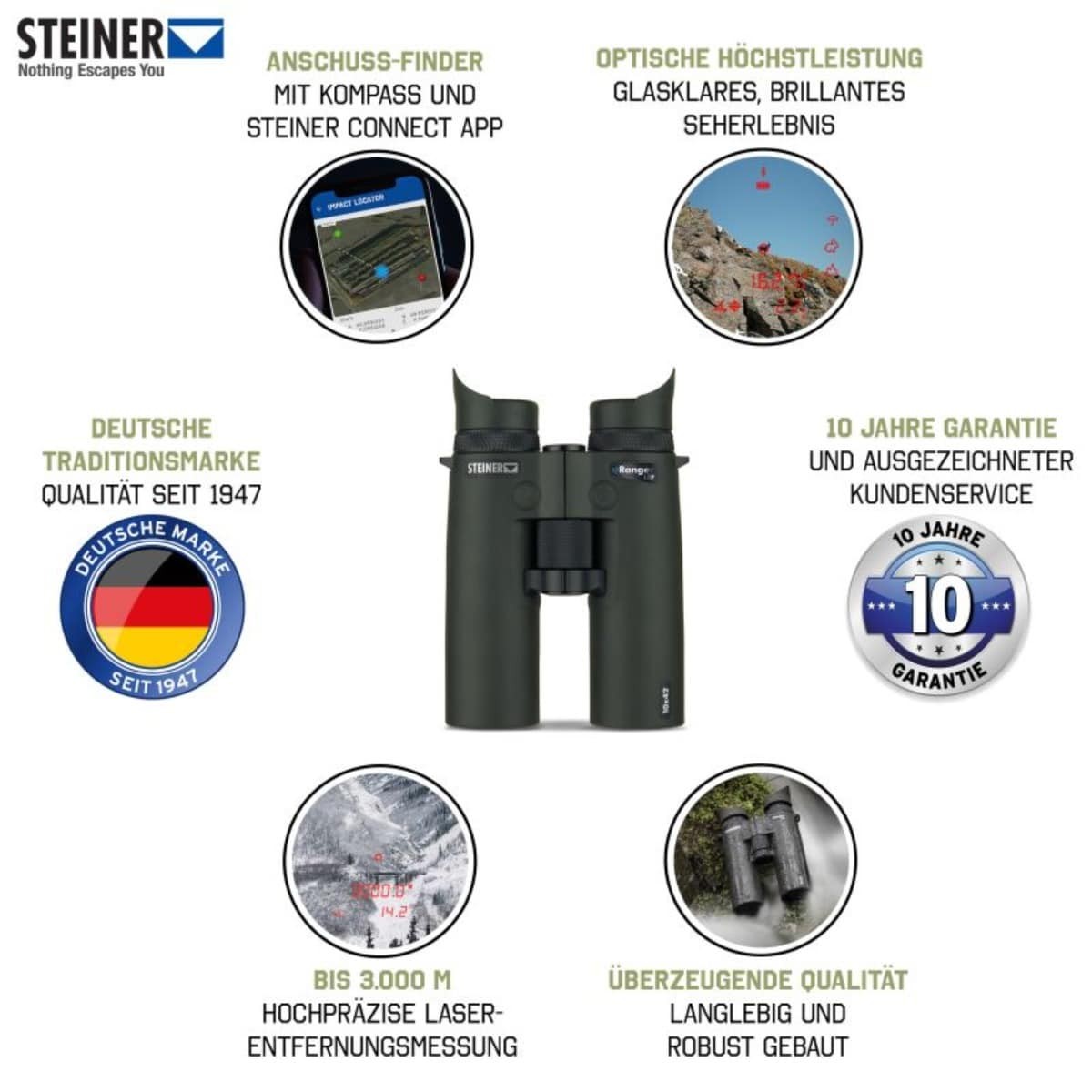 Steiner eRanger LRF 10x42 - Håndkikkert med afstandsmåler