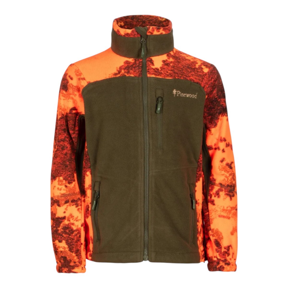 Pinewood Furudal Camou fleecejakke børn - Strata Blaze / H.Green