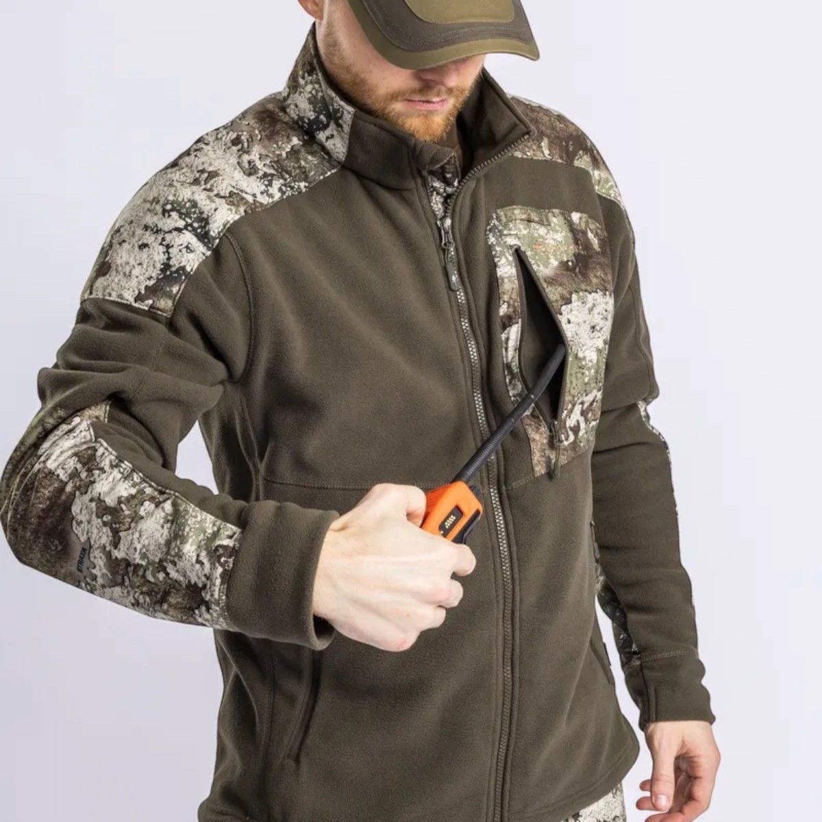 Pinewood Småland Hunters Camou fleecejakke - H.Brown/Strata