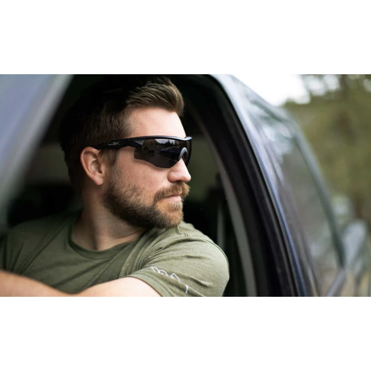 Wiley X Rogue Comm sports- og skydebriller - Matsort stel med 3 linser