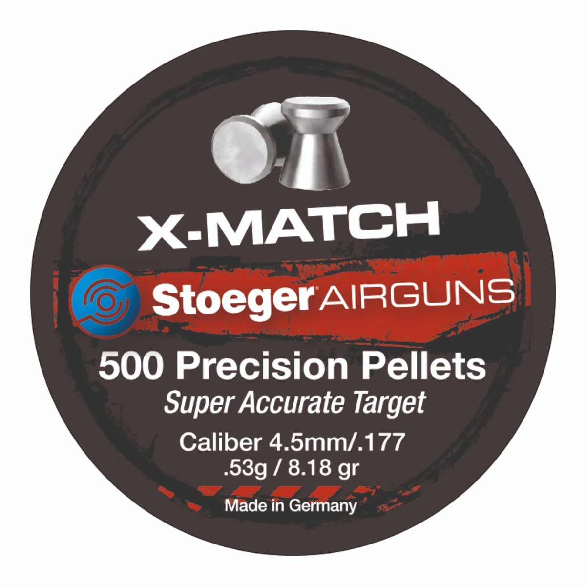 Stoeger X-Match Flat luftgeværshagl 4,5 mm (.177) 0,53 g - 500 stk.