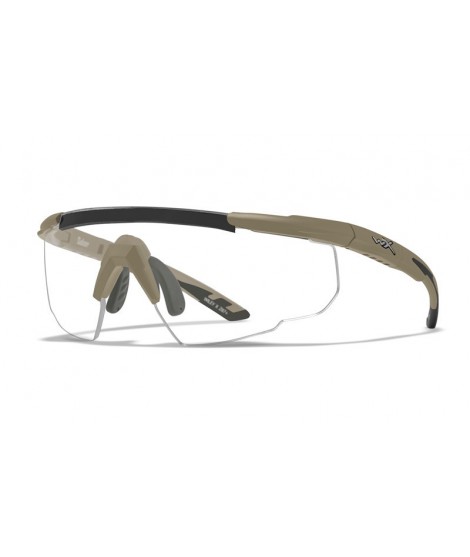 Wiley X Saber Advanced Skydebriller - Mat sandfarvet stel med Smoke, Clear og Light Rust