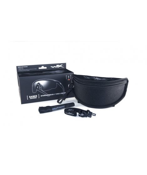 Wiley X Vapor 2.5 sports- og skydebriller - Matsort stel med 3 linser
