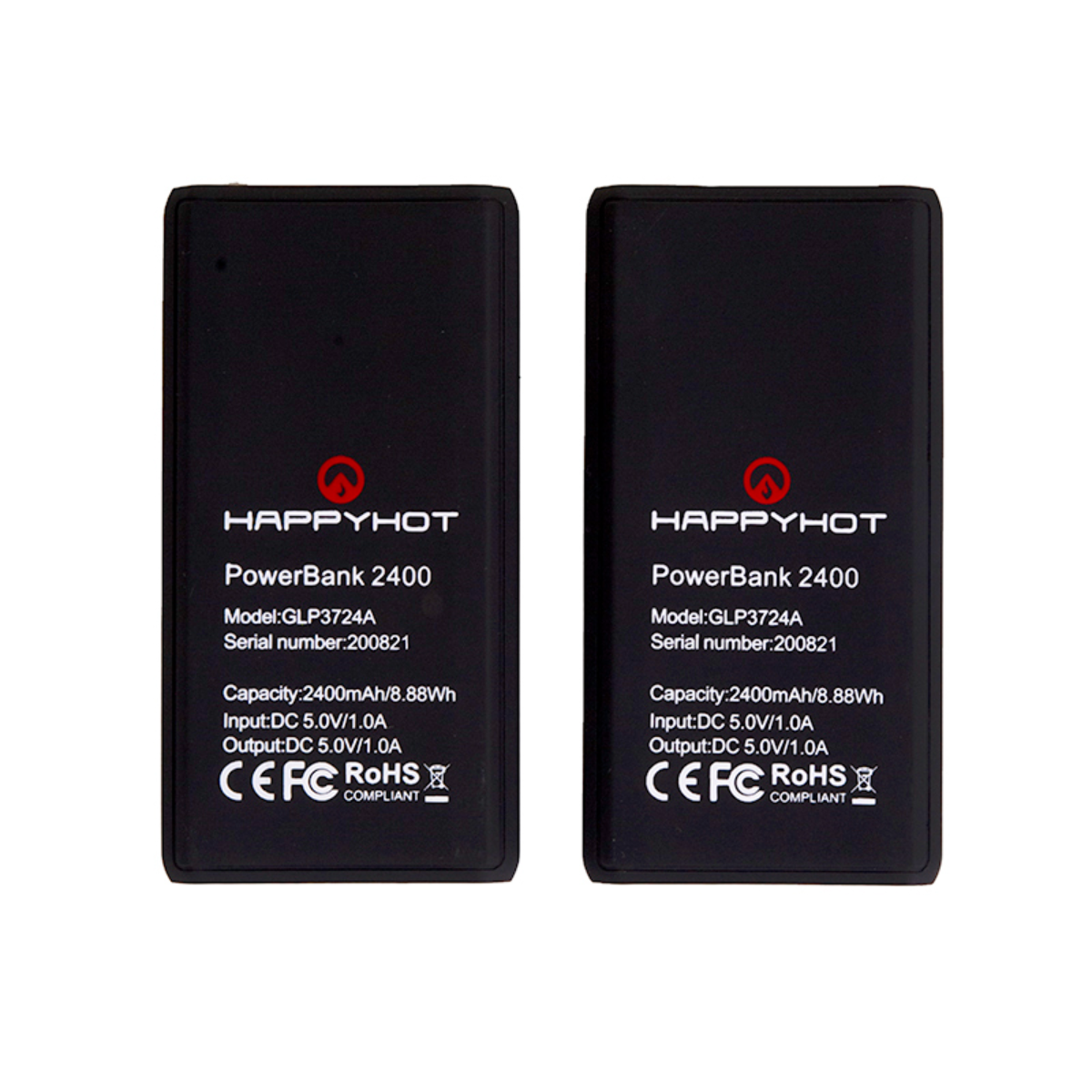 Happyhot 2 x 2400 mAh Powerbank til varmesokker