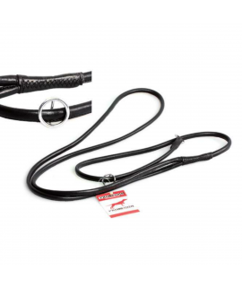 Profdog - Retrieverline i sort læder 8mm