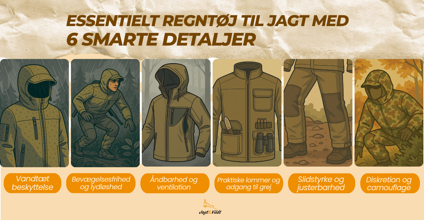 Hvilke detaljer bør regntøj til jagt have?